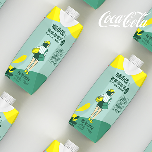可口可樂「植白說」| 堅果燕麥乳包裝設計